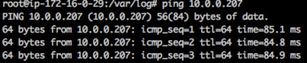 Testing VPN from Oregon ping 1.