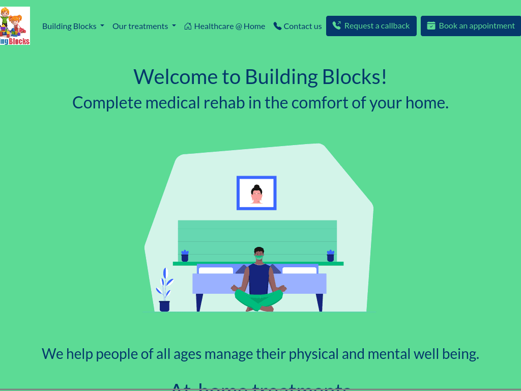 Pro-bono webdev for Building Blocks, a rehab clinic in New Delhi, India, which specialises in Physiotherapy and Counselling Services.